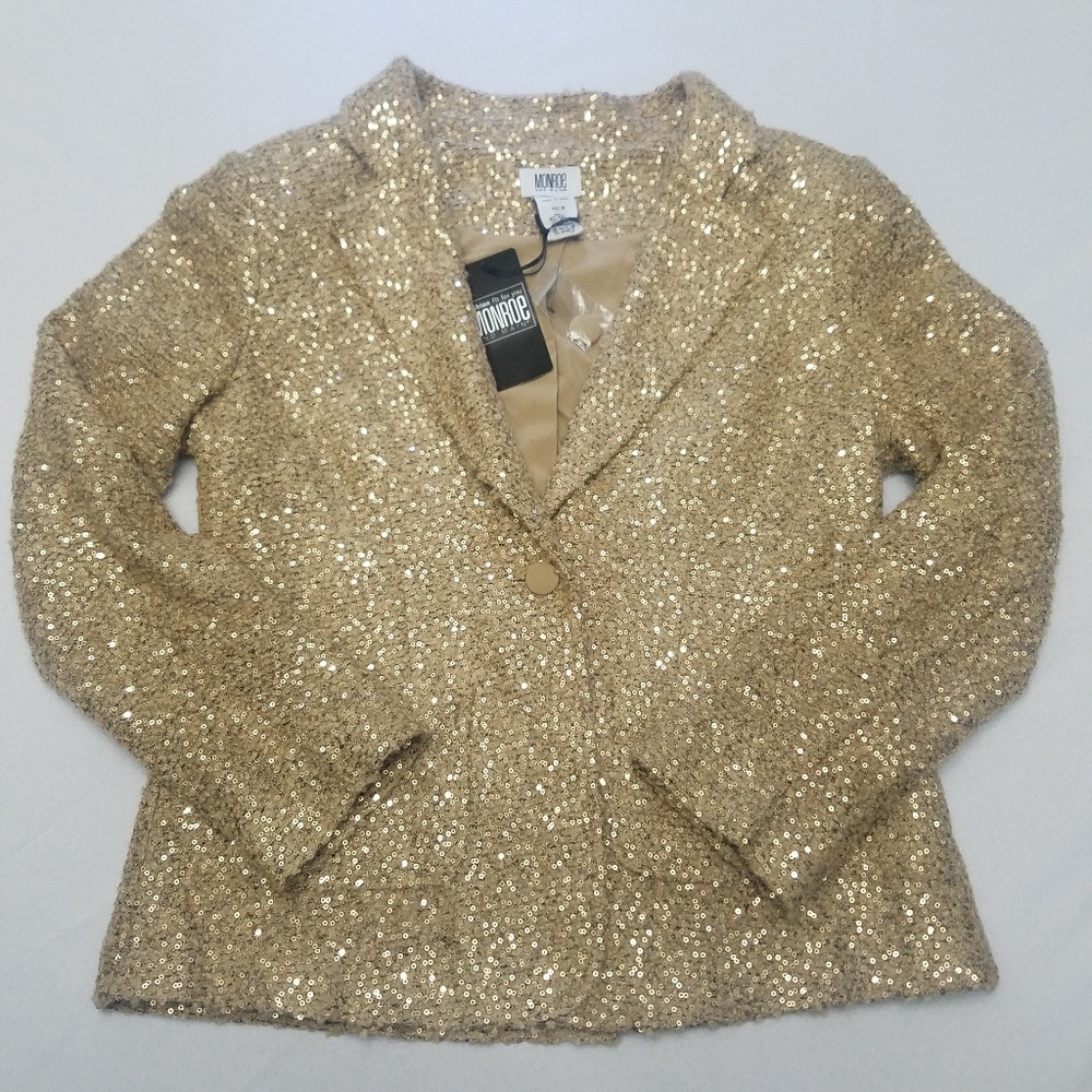 Monroe & Main Gold Sequined Jacket Size M